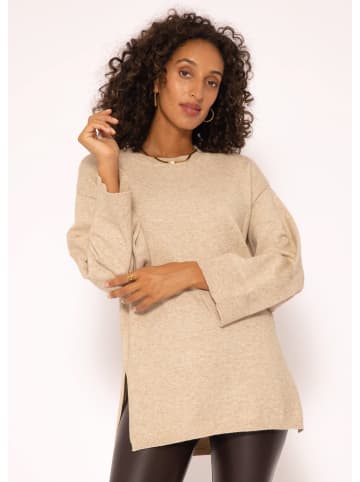 SASSYCLASSY Oversize Strick-Pullover in Beige