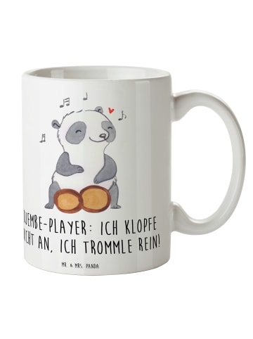 Mr. & Mrs. Panda Geschenktasse Djembe Rhythmus mit Spruch in Weiß