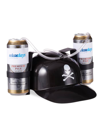 relaxdays 10x Trinkhelm "Pirat" in Schwarz