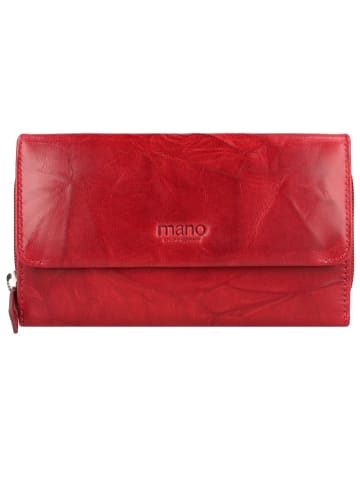 mano Donna Aurona Geldbörse RFID Leder 18 cm in rot