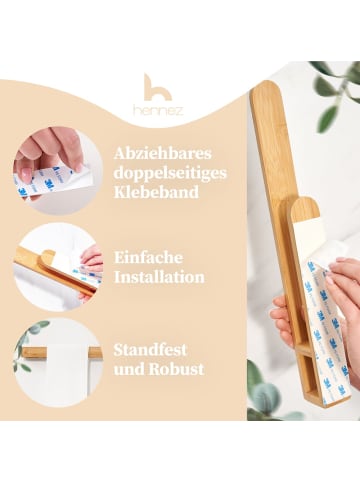 HENNEZ Handtuchhalter Max Bambus Braun