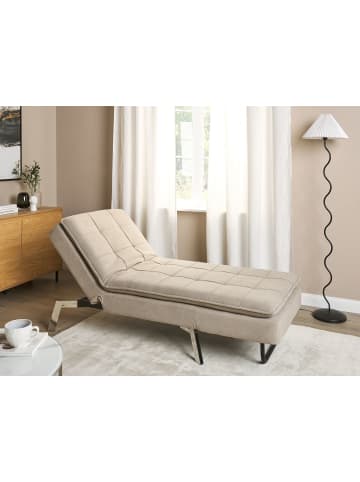 Beliani Chaiselongue LOIRET in Beige - (W) 179 x (H) 93 x (L) 76 cm symmetrisch