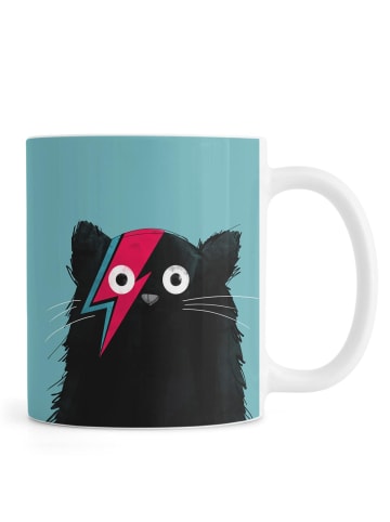 Juniqe Tasse "Cat - Hero 2" in Schwarz & Türkis