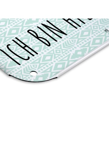 Mr. & Mrs. Panda Retro Blechschild Lama König mit Spruch in Aztekenblau