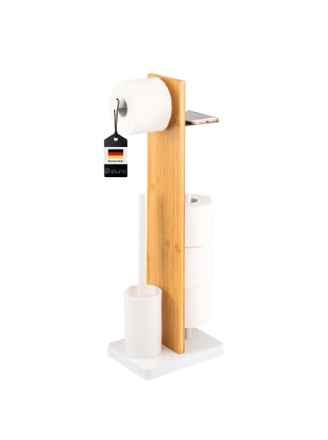 eluno WC-Garnitur Bambus Weiß