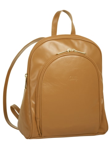 Cluty City-Rucksack echt Leder in gelb