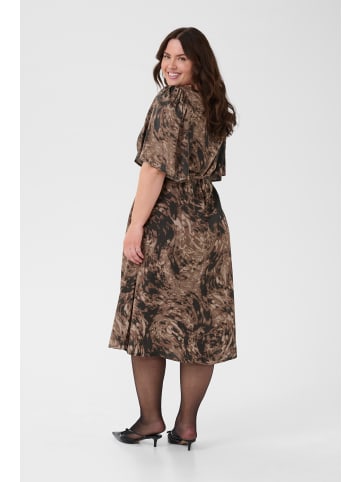 KAFFE curve Kleid KCjamia Regular fit in Brown Graphic Print