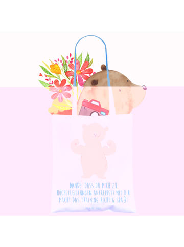 Mr. & Mrs. Panda Tote Bag Motivierender Fitness-Trainer mit Spruch in Sky Blue