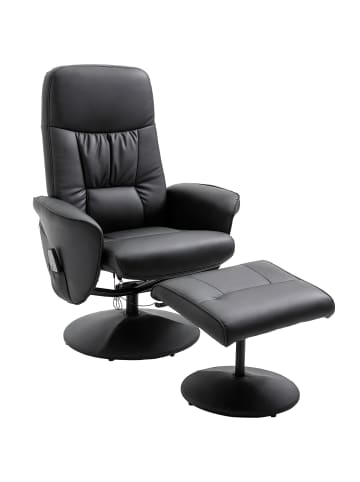 HOMCOM Relaxsessel mit Fußhocker-76B x 81T x 105H cm-Schwarz