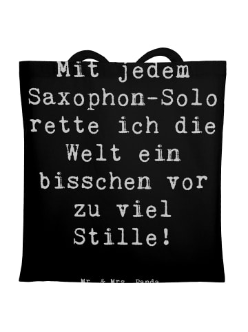 Mr. & Mrs. Panda Tragetasche Spruch Saxophon Magie mit Spruch in Schwarz