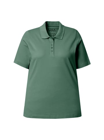 Ulla Popken Poloshirt in dunkel eukalyptus