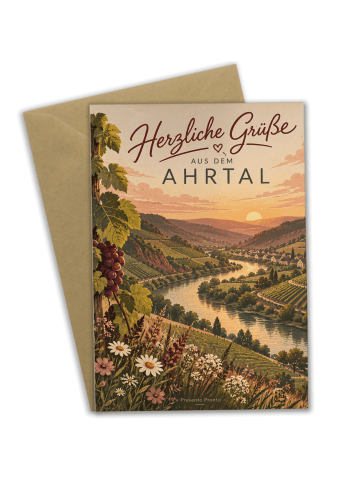 Grußkarte Fluss stimmungsvoll Design mit Spruch in Weiß
