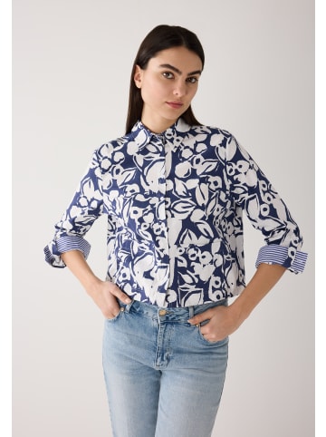 More & More kurze, weite Flowerprint Bluse in twotone flower print