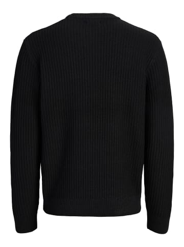 JACK & JONES Junior Strickpullover Rippstrick Rundhals Jjsage in black