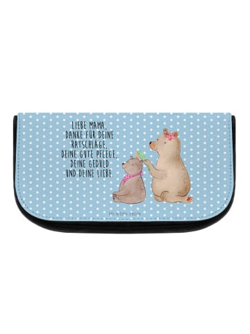Mr. & Mrs. Panda kosmetiktäschchen Bär Kind mit Spruch in Blau Pastell