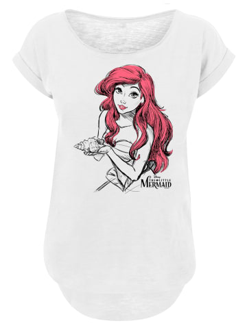 F4NT4STIC Long Cut T-Shirt Ariel Shell Sketch in weiß