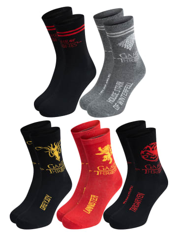 Game of Thrones 5er Pack Game of Thrones Socken Sneaker Strümpfe in Mehrfarbig