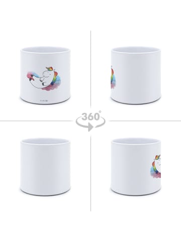 Mr. & Mrs. Panda XL Blumentopf Einhorn Wolke 7 ohne Spruch in Weiß