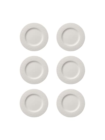 Villeroy & Boch 6er Set Speiseteller Manufacture Rock ø 27.0 cm in weiß