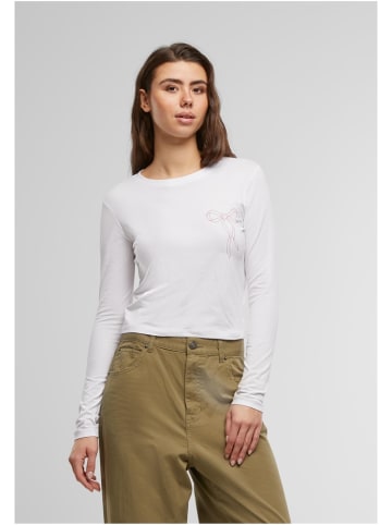 Mister Tee Longsleeve "Bow Oneliner Ladies Short Longsleeve" in Weiß