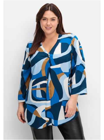 sheego Tunika in tiefblau gemustert