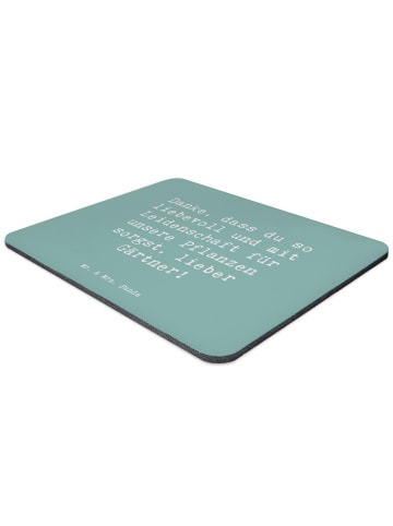 Mr. & Mrs. Panda Mouse Pad Spruch Lieber Gärtner mit Spruch in Meeresbrise