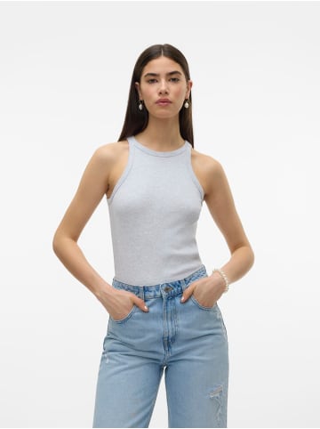 Vero Moda Shirt 2er-Set enges Tank Top Rundhals ohne Ärmel in Grau-Schwarz