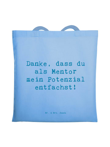 Mr. & Mrs. Panda Canvas Tasche Spruch Mentor Potenzial mit Spruch in Sky Blue