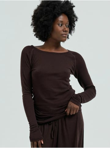 Seamless Basic T-shirt Woolen Jade in Dark Brown