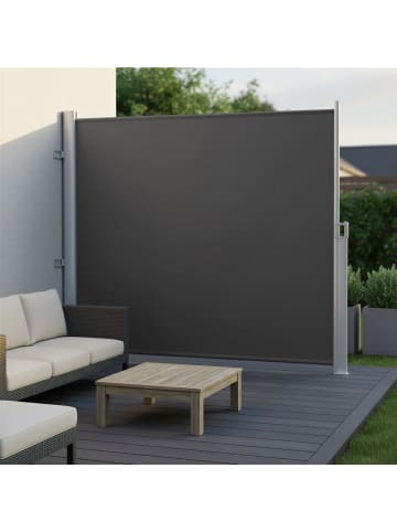 SONGMICS Seitenmarkise Sheld in Anthrazit - (B)350 x (H)200 cm