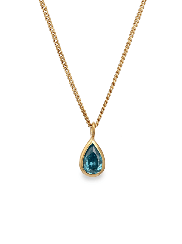 Elli Halskette 925 Sterling Silber Tropfen in Hellblau