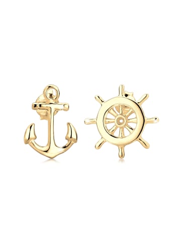 Elli Ohrringe 925 Sterling Silber Anker, Steuerrad in Gold