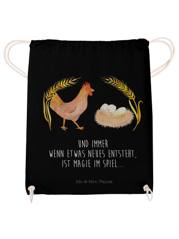 Mr. & Mrs. Panda Rucksackbeutel Huhn Stolz mit Spruch in Schwarz