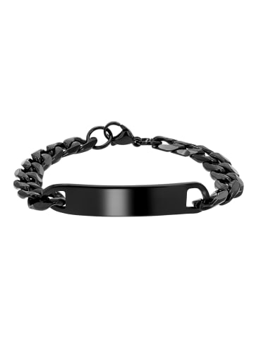 Adeliás Herren Armband – Panzerarmband aus Edelstahl 21 cm in schwarz