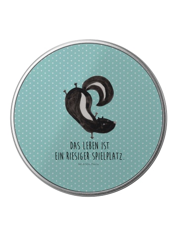 Mr. & Mrs. Panda bonbondose Stinktier Handstand mit Spruch in Türkis Pastell