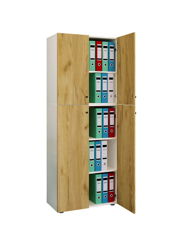 ebuy24 Büroschrank LonaXXL5DT weiß Weiß 70 x 39 cm