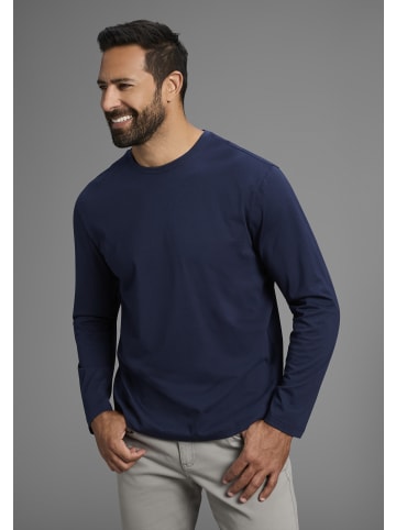 Man's World Langarmshirt in weiß, dunkelblau, schwarz