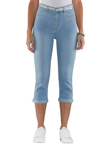 Sieh an! Caprijeans in blue-bleached