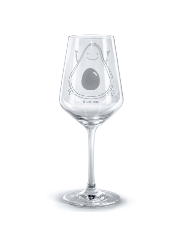 Mr. & Mrs. Panda glas für rotwein Avocado Glücklich ohne Spruch in Transparent