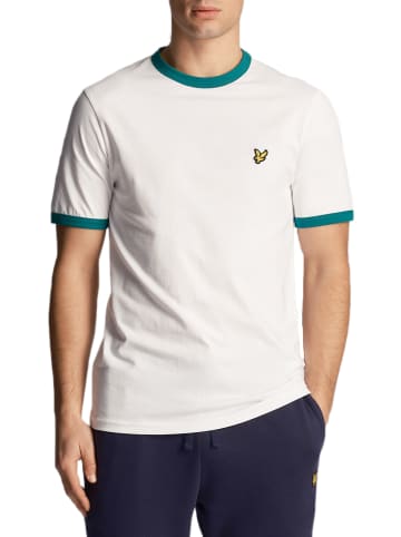 Lyle & Scott T-Shirt in Weiß /Türkisgrün