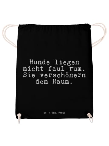 Mr. & Mrs. Panda Jutebeutel Hunde liegen nicht faul... mit Spruch in Schwarz