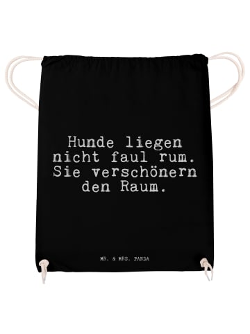 Mr. & Mrs. Panda Sportbeutel Hunde liegen nicht faul... mit Spruch in Schwarz