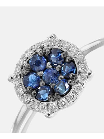 Diamant L'éternel Ring aus 375 Weißgold mit 0.26 Karat Diamant mit Saphir