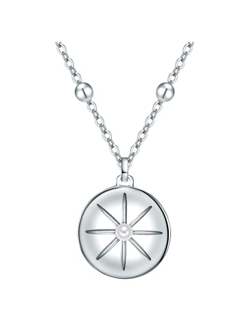 Lulu & Jane Perlen-Kette Messing Muschelkernperle in silber