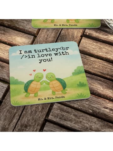 Mr. & Mrs. Panda Flaschenuntersetzer Schildkröten Paar Design mi... in Weiß