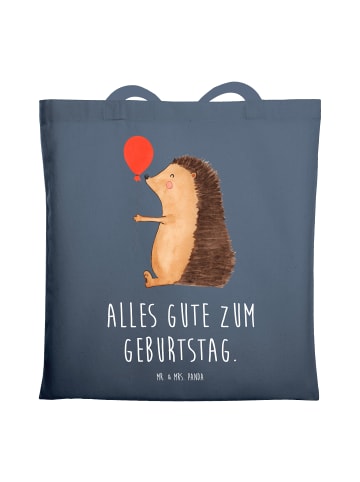 Mr. & Mrs. Panda Einkaufstasche Igel Luftballon mit Spruch in Indigo Blue