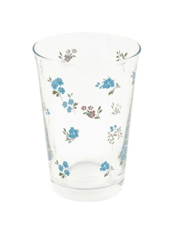 Greengate Glas CHRISTINA Weiß Hellblaue Blumen