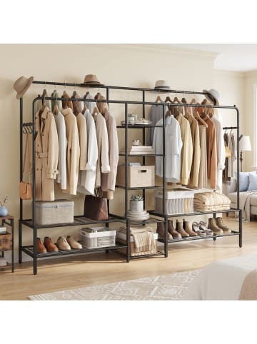 SONGMICS Kleiderständer Pataye in Schwarz - (B)195 x (H)172.8 x (T)45 cm