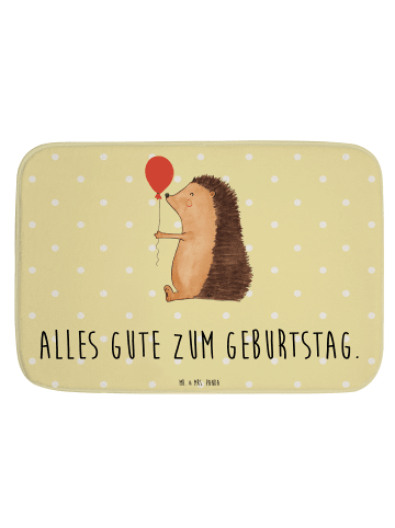 Mr. & Mrs. Panda Duschvorleger Igel Luftballon mit Spruch in Gelb Pastell