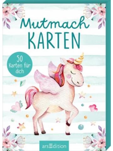 ars edition Buch - Mutmachkarten - Einhorn (Aquarelloptik)